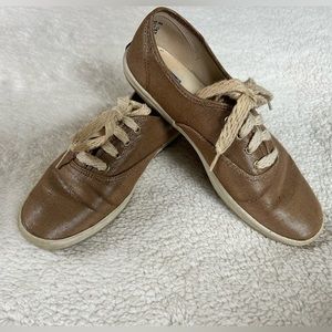 Vintage 1990’s Keds women’s champion shoes, rosegold, bronze, metallic, size 6.5
